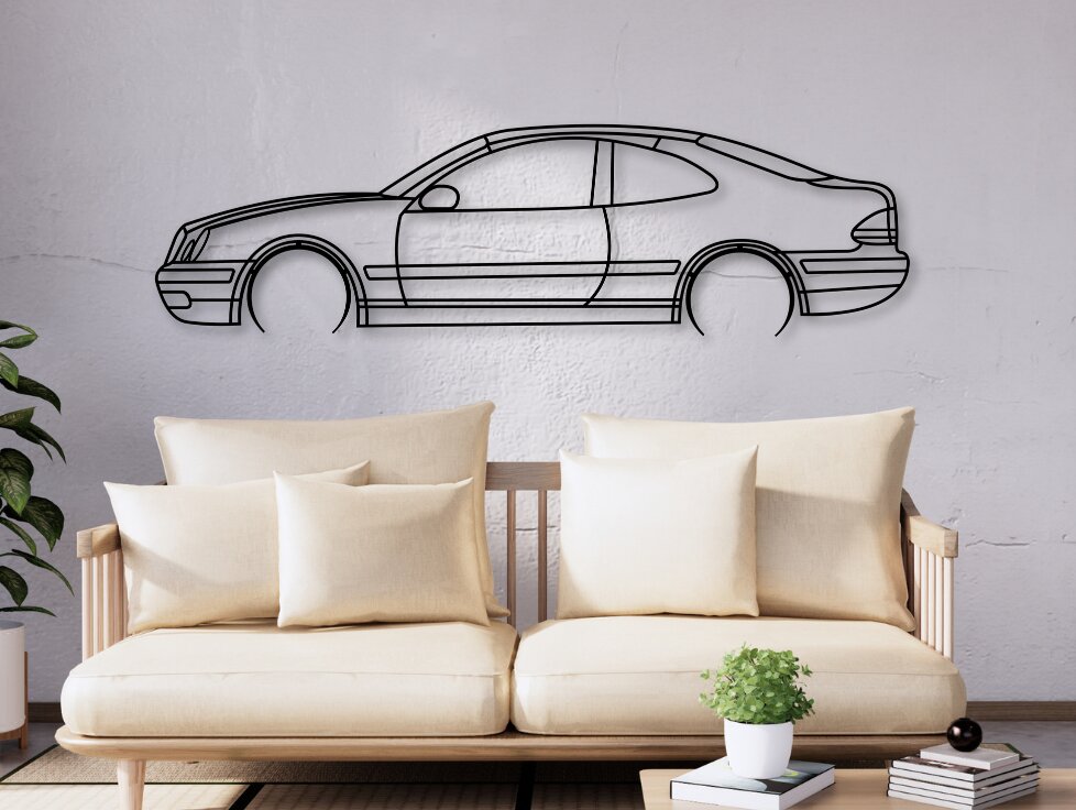Σετ των 3 Intra απο ξύλο plywood 3mm-4mm πάχος - CLK W208 Laser Cut Car Silhouette Δίασταση 20x20 cm INTRAFABR-110989827