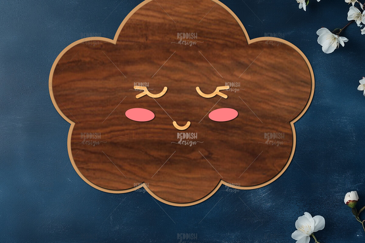 Σετ των 3 Intra απο ξύλο plywood 3mm-4mm πάχος - Cloud Wooden Nursery Cut Laser Δίασταση 20x20 cm INTRAFABR-120626873