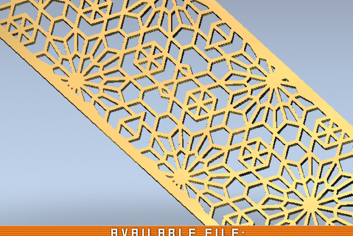 Σετ των 3 Intra απο ξύλο plywood 3mm-4mm πάχος - CNC Laser Cut Panel, Διακοσμητικό CNC Jali Δίασταση 6x6 cm INTRAFABR-123319399
