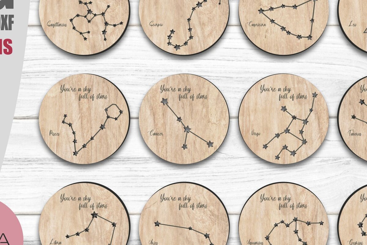 Σετ των 2 Intra απο ξύλο plywood 3mm-4mm πάχος - Coaster Bundle Day Valentine , Laser Δίασταση 20x20 cm INTRAFABR-114102270