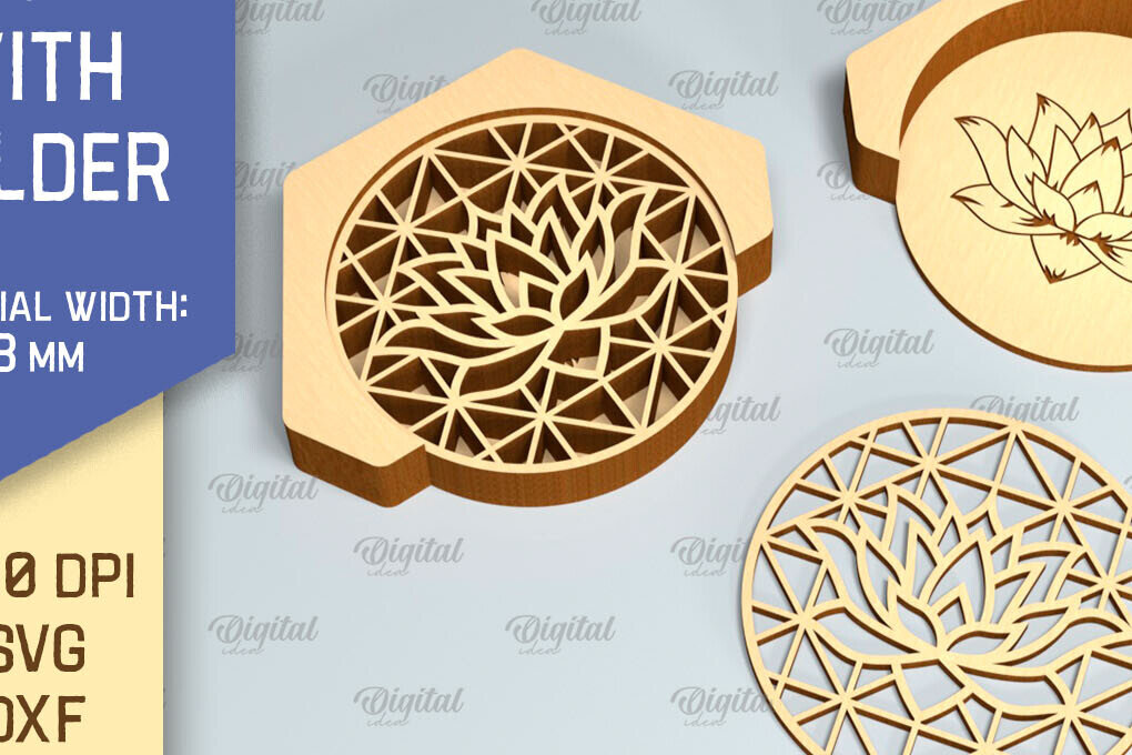 Intra απο ξύλο plywood 3mm-4mm πάχος - Σουβέρ με θήκη Laser Cut  Δίασταση 30x20 cm INTRAFABR-90522773