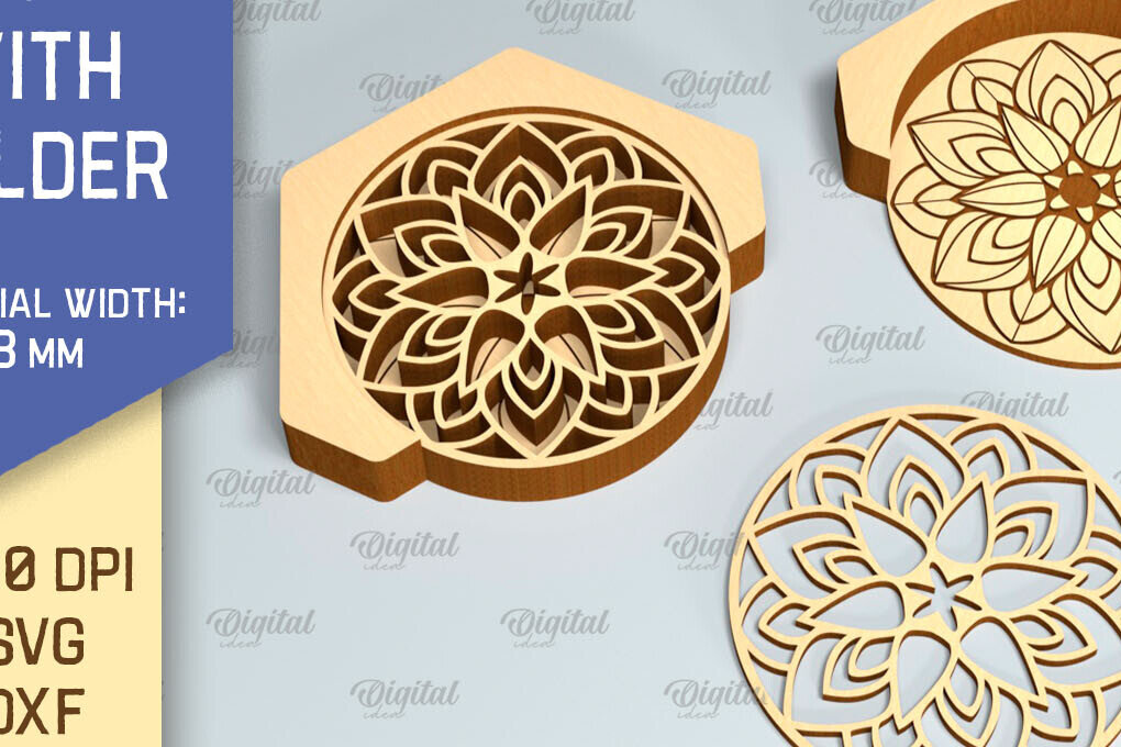 Intra απο ξύλο plywood 3mm-4mm πάχος - Σουβέρ με θήκη Laser Cut  Δίασταση 30x20 cm INTRAFABR-90523010