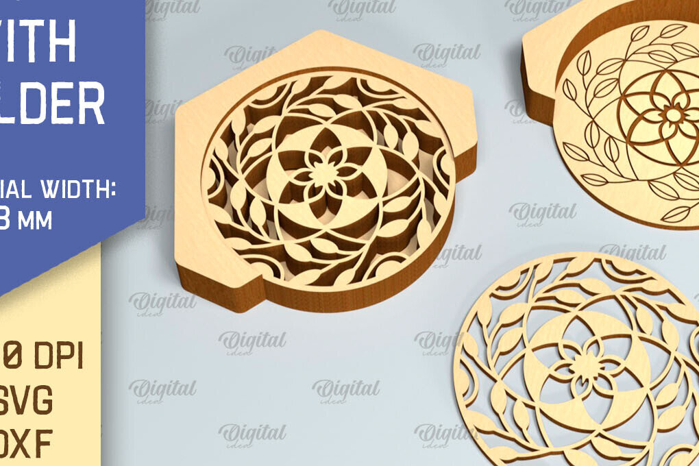 Intra απο ξύλο plywood 3mm-4mm πάχος - Σουβέρ με θήκη Laser Cut  Δίασταση 30x20 cm INTRAFABR-90523056