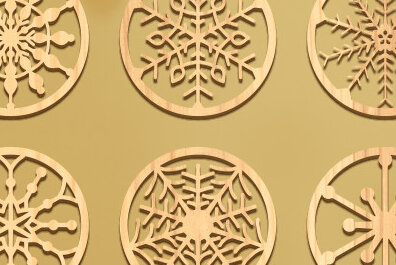 Σετ των 2 Intra απο ξύλο plywood 3mm-4mm πάχος - Σουβέρ Laser Cut  Δίασταση 30x20 cm INTRAFABR-65995866