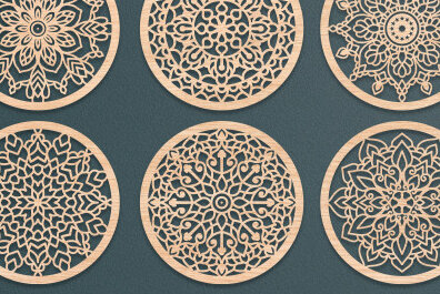 Intra απο ξύλο plywood 3mm-4mm πάχος - Σουβέρ Laser Cut  Δίασταση 30x20 cm INTRAFABR-65423794