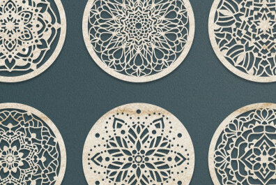 Intra απο ξύλο plywood 3mm-4mm πάχος - Σουβέρ Laser Cut  Δίασταση 30x20 cm INTRAFABR-65423824