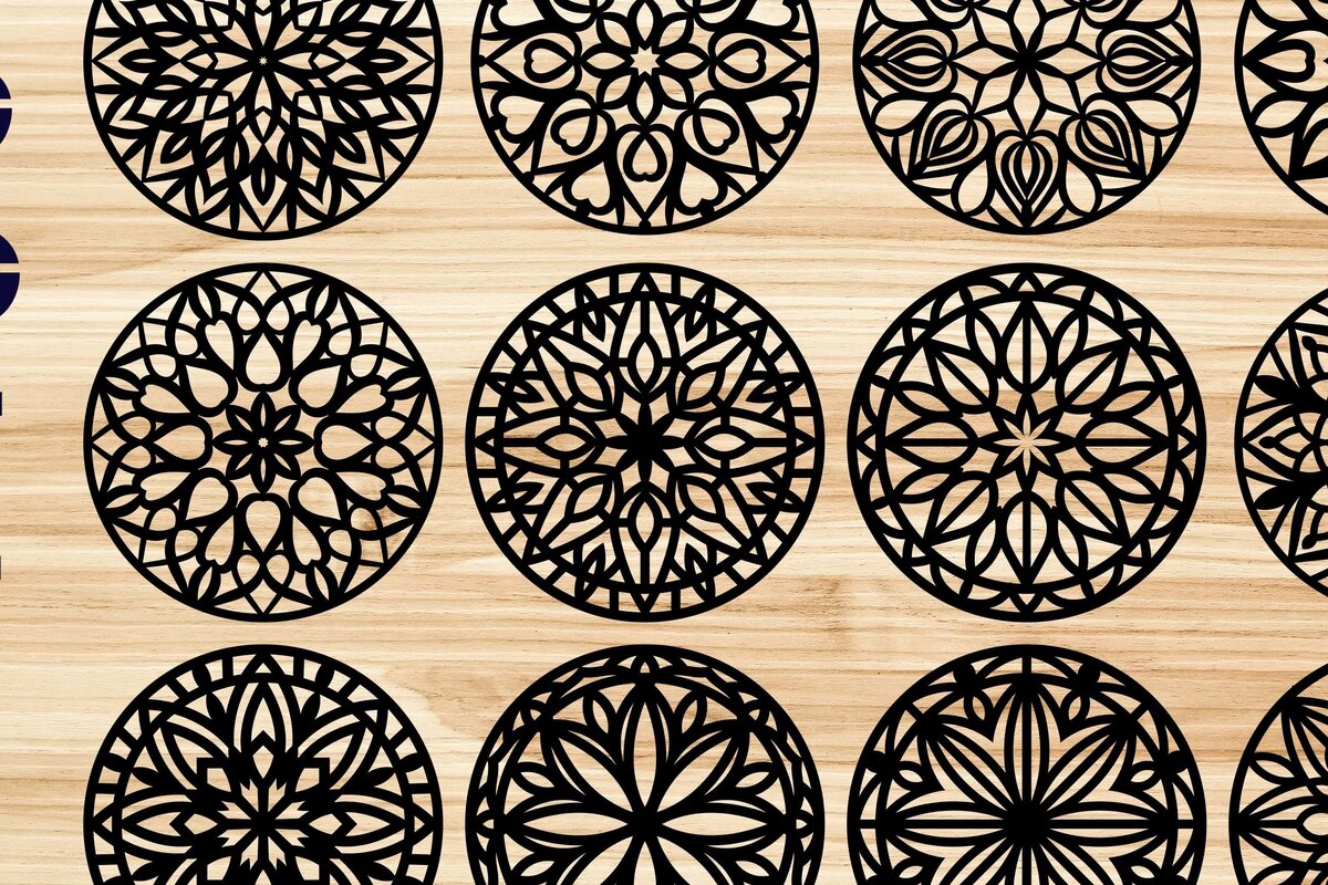 Intra απο ξύλο plywood 3mm-4mm πάχος - Πακέτο αρχείων  Cut Coasters Laser Cut V12 Δίασταση 30x20 cm INTRAFABR-39485135