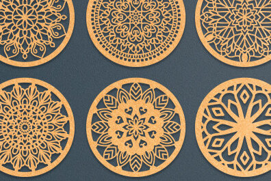 Intra απο ξύλο plywood 3mm-4mm πάχος - Σουβέρ Laser Cut  Δίασταση 30x20 cm INTRAFABR-65423768