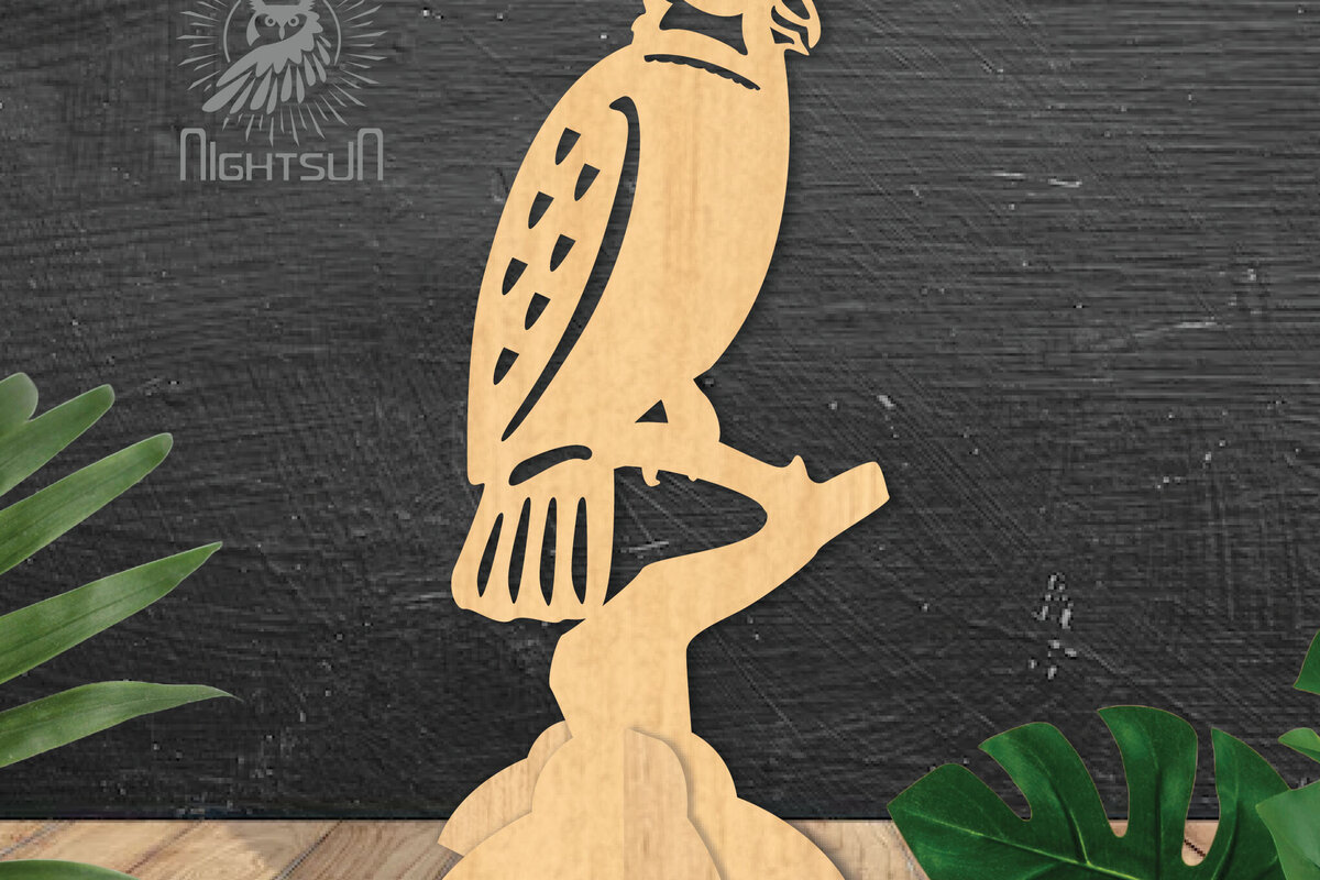 Σετ των 2 Intra απο ξύλο plywood 3mm-4mm πάχος - Cockatoo Bird Laser Cut Διακόσμηση σπιτιού  3 Δίασταση 20x20 cm INTRAFABR-112467013