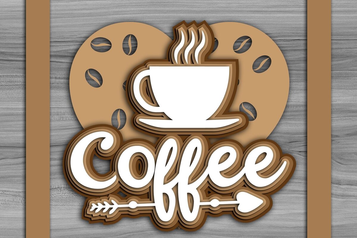 Σετ των 2 Intra απο ξύλο plywood 3mm-4mm πάχος - Coffee Bar Welcome Decor  Δίασταση 20x20 cm INTRAFABR-31675306