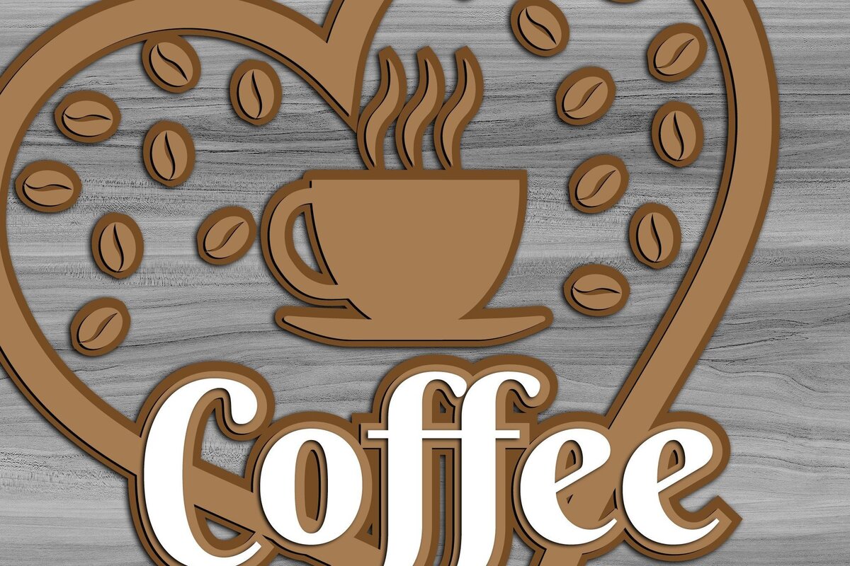 Σετ των 2 Intra απο ξύλο plywood 3mm-4mm πάχος - Coffee Bar Welcome Decor  Δίασταση 20x20 cm INTRAFABR-31675313