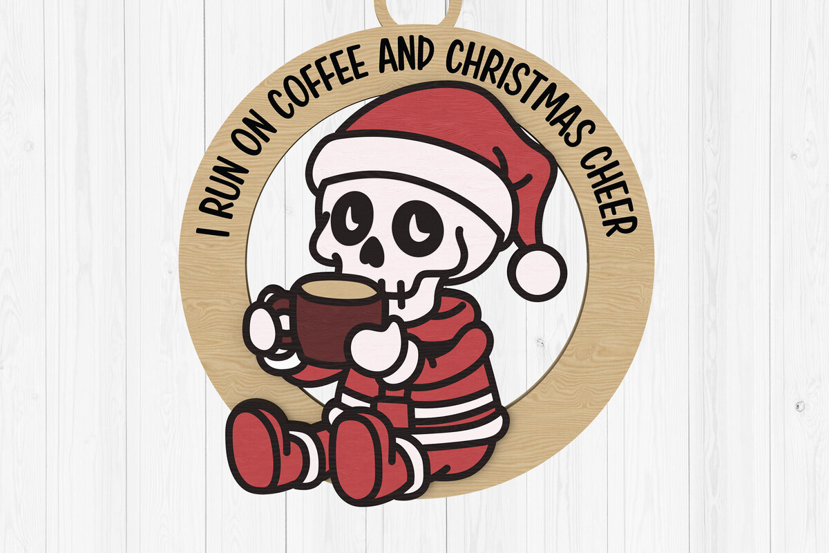 Σετ των 3 Intra απο ξύλο plywood 3mm-4mm πάχος - Καφές & Χριστουγεννιάτικο σκελετό στολίδι Δίασταση 6x6 cm INTRAFABR-108539281