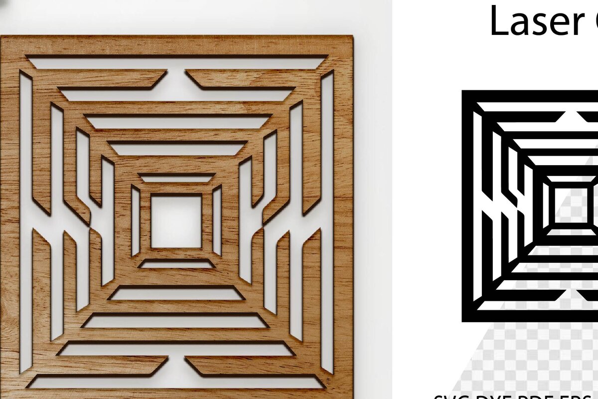 Intra απο ξύλο plywood 3mm-4mm πάχος - Coaster Coaster Cut Laser. Τετράγωνο σουβέρ Δίασταση 30x20 cm INTRAFABR-115439526