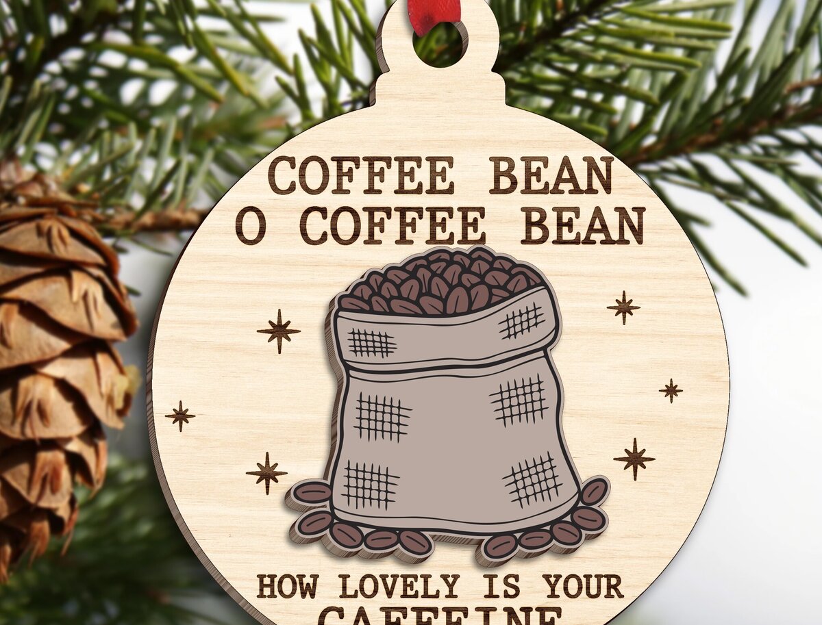 Σετ των 3 Intra απο ξύλο plywood 3mm-4mm πάχος - Χριστουγεννιάτικα στολίδια συλλογής καφέ Δίασταση 6x6 cm INTRAFABR-110861221