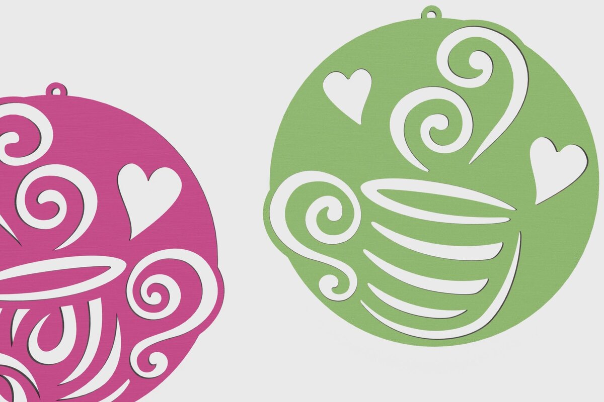 Σετ των 3 Intra απο ξύλο plywood 3mm-4mm πάχος - Coffee Lovers Κρεμαστά τοίχου με λέιζερ Δίασταση 6x6 cm INTRAFABR-74377662