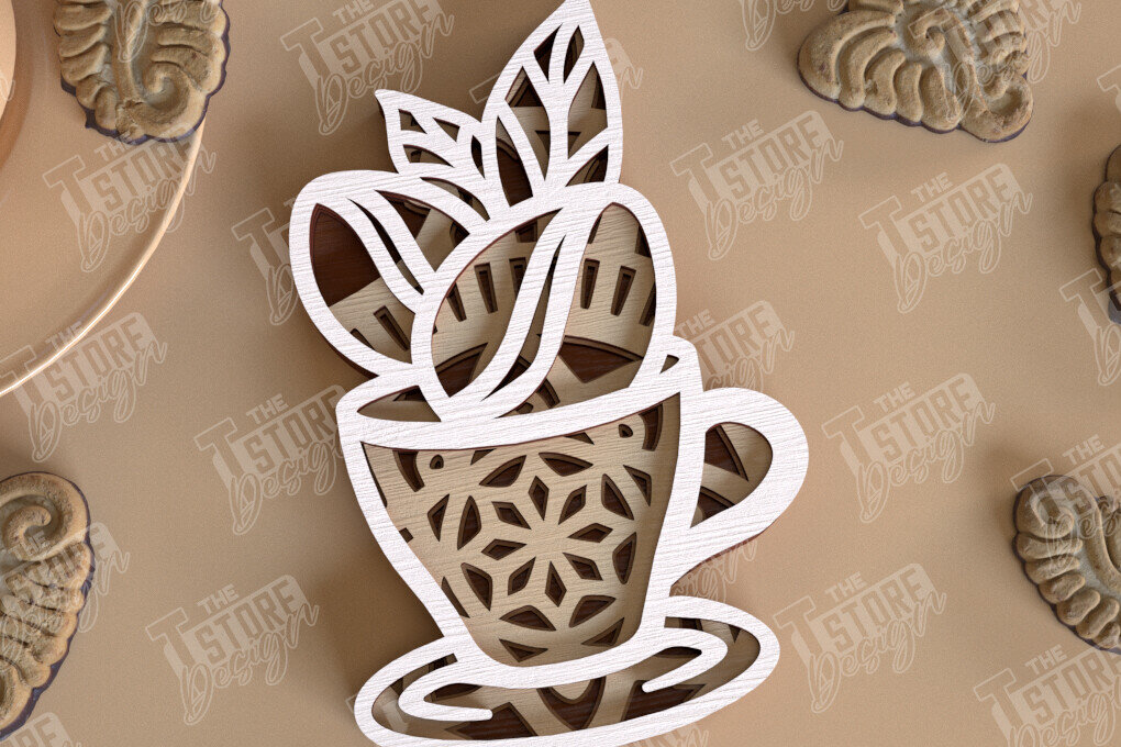Intra απο ξύλο plywood 3mm-4mm πάχος - Καφέ Mandala | Πρότυπο 3D |  CNC Δίασταση 30x30 cm INTRAFABR-100852122