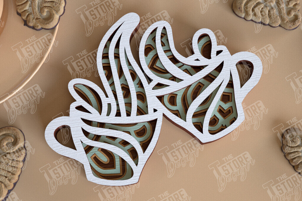 Intra απο ξύλο plywood 3mm-4mm πάχος - Καφέ Mandala | Πρότυπο 3D |  CNC Δίασταση 30x30 cm INTRAFABR-100852129