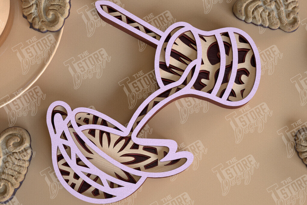 Intra απο ξύλο plywood 3mm-4mm πάχος - Καφέ Mandala | Πρότυπο 3D |  CNC Δίασταση 30x30 cm INTRAFABR-100852165