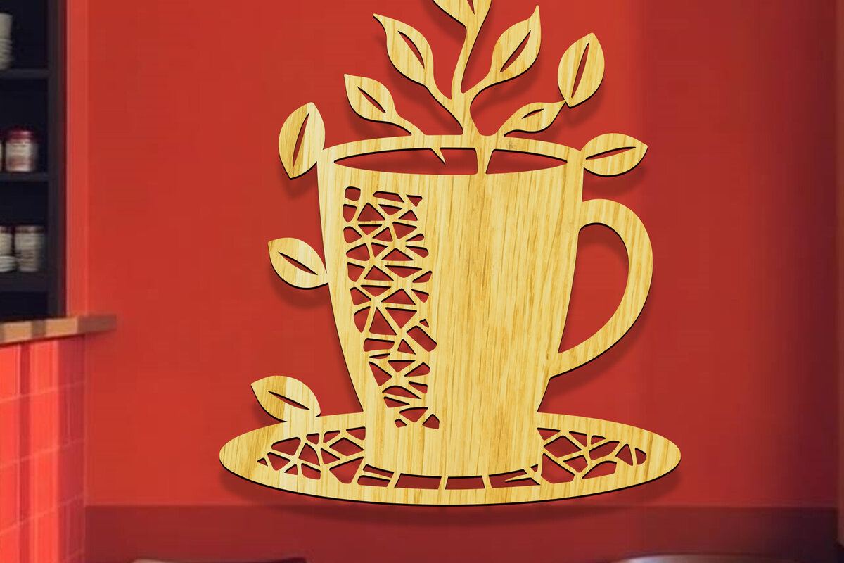 Intra απο ξύλο plywood 3mm-4mm πάχος - Coffee Shop Coffee Sign Cut Laser  Δίασταση 30x20 cm INTRAFABR-120692975