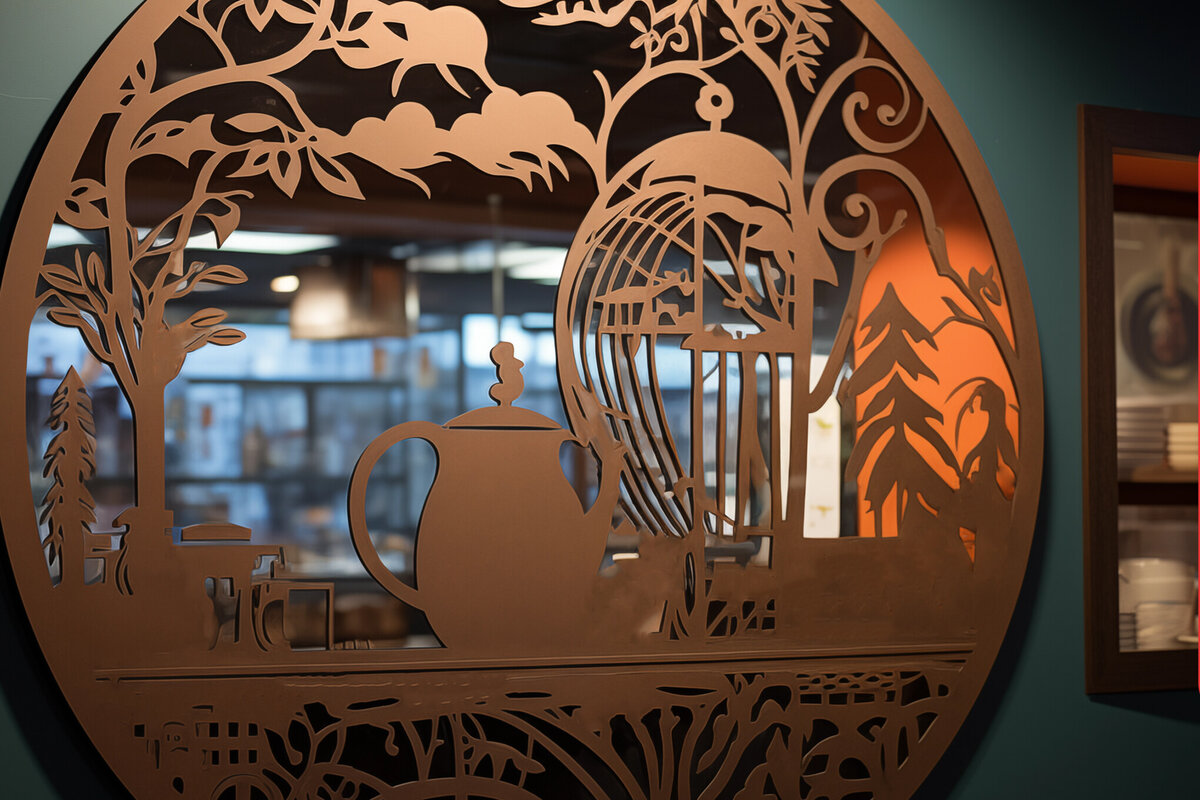 Intra απο ξύλο plywood 3mm-4mm πάχος - Coffee Shop Laser Cut Decor  Δίασταση 30x20 cm INTRAFABR-90647326