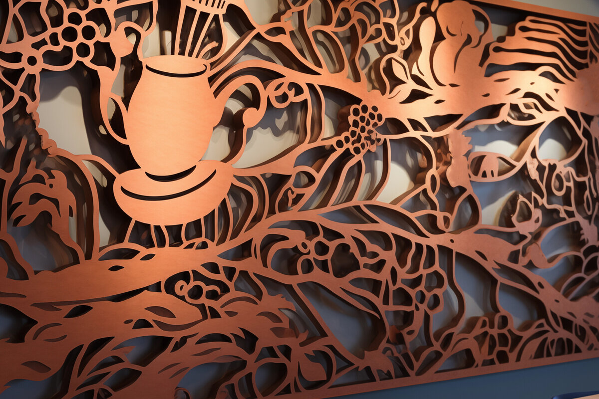 Intra απο ξύλο plywood 3mm-4mm πάχος - Coffee Shop Laser Cut Decor  Δίασταση 30x20 cm INTRAFABR-90669003