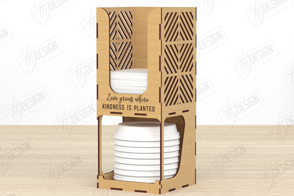 Σετ των 2 Intra απο ξύλο plywood 3mm-4mm πάχος - Σχάρα για σιρόπι καφέ | Desktop Organizer Δίασταση 20x20 cm INTRAFABR-119599122