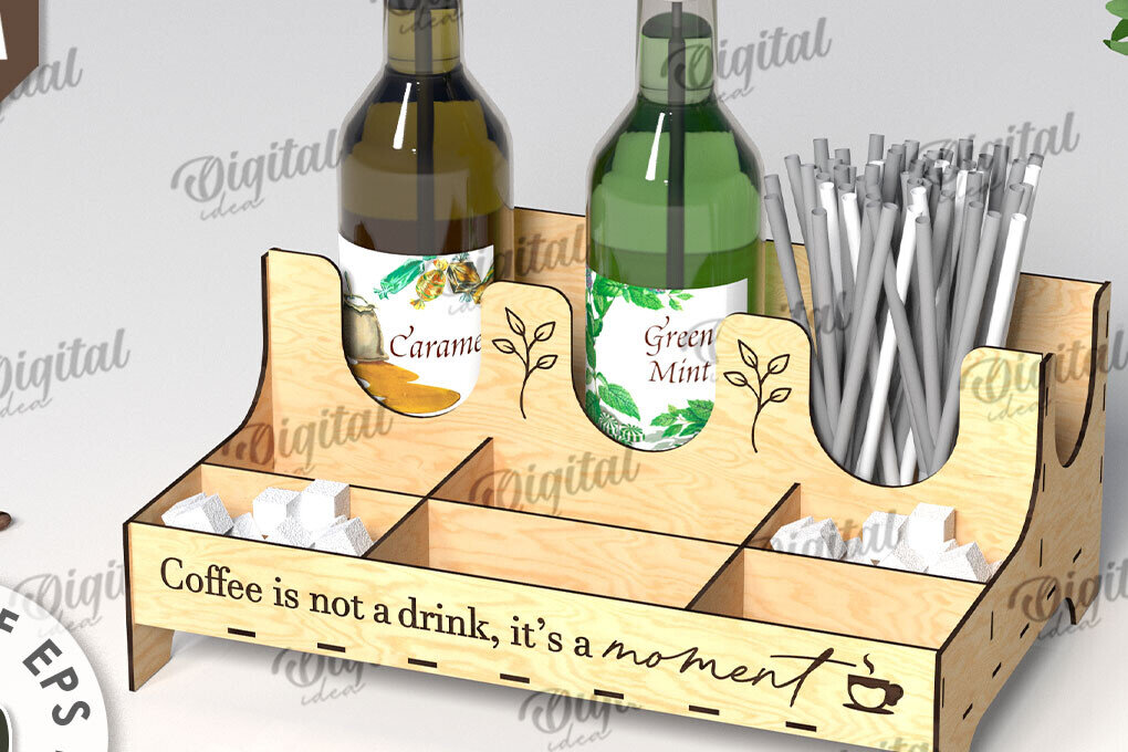 Intra απο ξύλο plywood 3mm-4mm πάχος - Σχέδιο κοπής με λέιζερ για σιρόπι καφέ Δίασταση 30x20 cm INTRAFABR-108771515