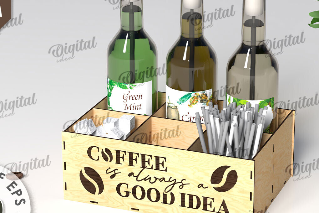 Intra απο ξύλο plywood 3mm-4mm πάχος - Σχέδιο κοπής με λέιζερ για σιρόπι καφέ Δίασταση 30x20 cm INTRAFABR-108771383