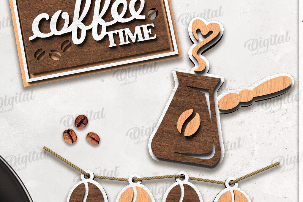 Intra απο ξύλο plywood 3mm-4mm πάχος - Διακόσμηση δίσκου καφέ σε επίπεδα Δίασταση 30x20 cm INTRAFABR-120976904