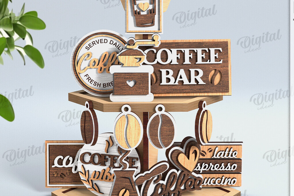 Intra απο ξύλο plywood 3mm-4mm πάχος - Πακέτο λέιζερ Decors δίσκου καφέ σε επίπεδα Δίασταση 30x20 cm INTRAFABR-121119130