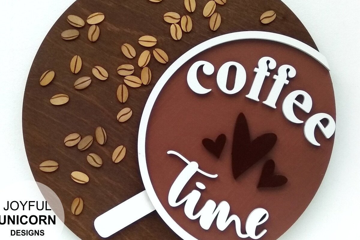 Σετ των 2 Intra απο ξύλο plywood 3mm-4mm πάχος - Σημάδι ώρας καφέ  |  κοπής με λέιζερ Δίασταση 20x20 cm INTRAFABR-32258977