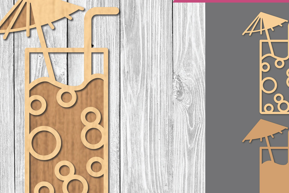 Σετ των 2 Intra απο ξύλο plywood 3mm-4mm πάχος - Κρύα ποτά Διακόσμηση Laser Cut  2 Δίασταση 20x20 cm INTRAFABR-109410918