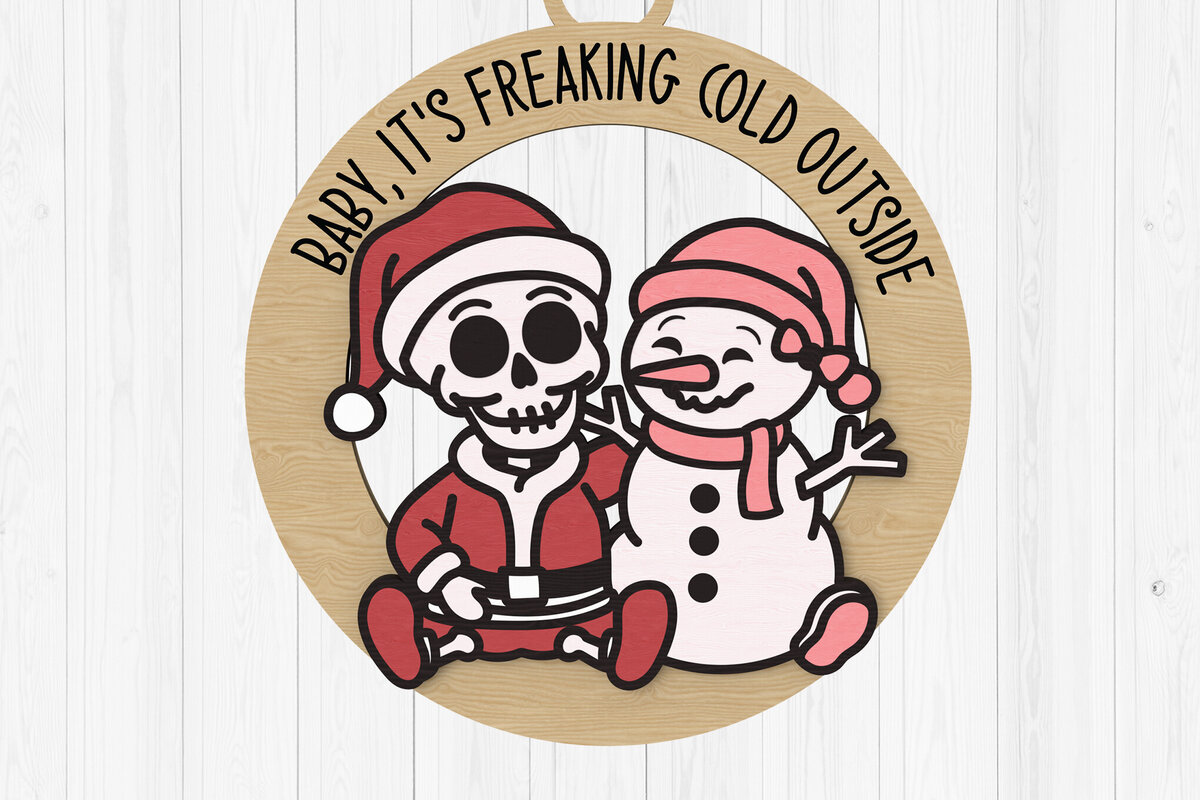 Σετ των 3 Intra απο ξύλο plywood 3mm-4mm πάχος - Ψυχρός εξωτερικός σκελετός & Στολίδι Χιονάνθρωπος Δίασταση 6x6 cm INTRAFABR-108539355