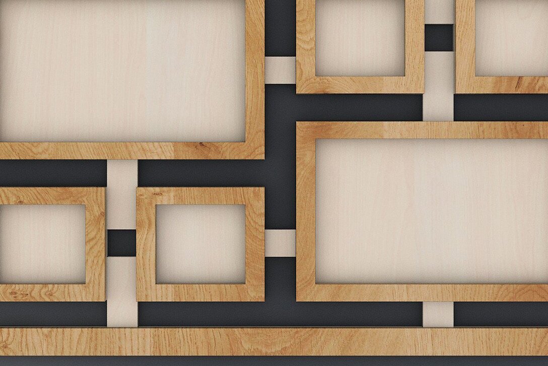 Σετ των 2 Intra απο ξύλο plywood 3mm-4mm πάχος - Κολάζ Πλαίσιο , Πρότυπα κοπής με λέιζερ Δίασταση 20x20 cm INTRAFABR-37058642