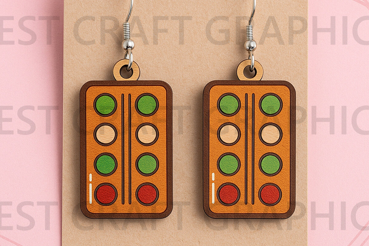 Σετ των 3 Intra απο ξύλο plywood 3mm-4mm πάχος - Σκουλαρίκια Color Palette – Art Class  Δίασταση 3x3 cm INTRAFABR-124956651