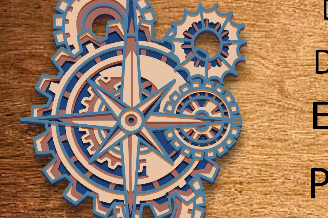 Intra απο ξύλο plywood 3mm-4mm πάχος - Compass Mandala Multilayer /3D Δίασταση 30x30 cm INTRAFABR-83667987