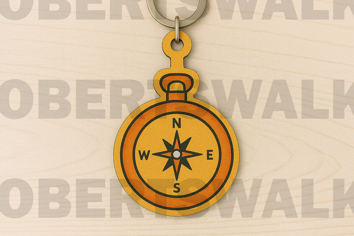 Σετ των 3 Intra απο ξύλο plywood 3mm-4mm πάχος - Μπρελόκ πυξίδας  Δίασταση 4x4 cm INTRAFABR-123331055