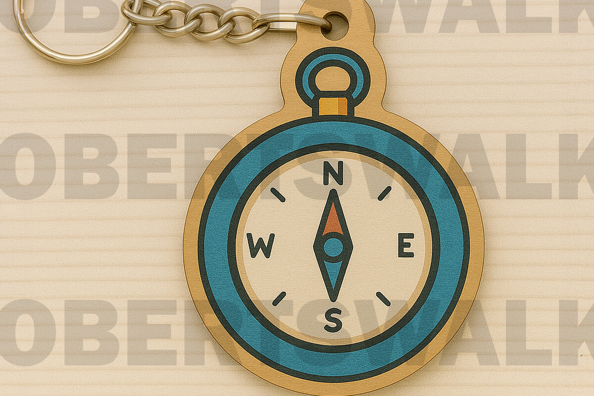 Σετ των 3 Intra απο ξύλο plywood 3mm-4mm πάχος - Μπρελόκ πυξίδας  Δίασταση 4x4 cm INTRAFABR-123125905