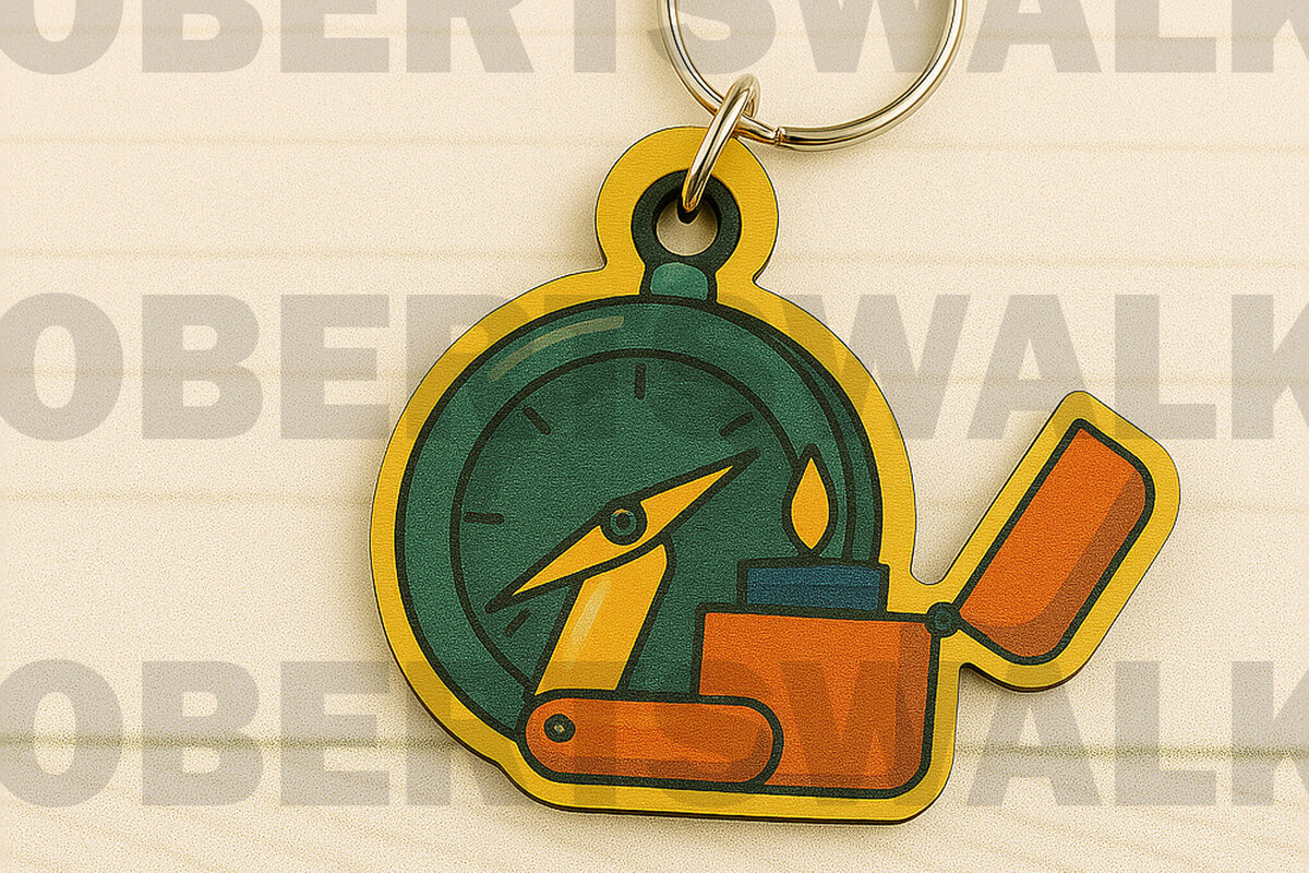 Σετ των 3 Intra απο ξύλο plywood 3mm-4mm πάχος - Πυξίδα & Αναπτήρας Μπρελόκ  Δίασταση 4x4 cm INTRAFABR-123666136