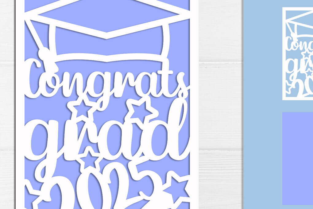 Σετ των 2 Intra απο ξύλο plywood 3mm-4mm πάχος - Συγχαρητήρια Grad , Layered Card Δίασταση 20x20 cm INTRAFABR-122152270