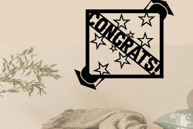 Intra απο ξύλο plywood 3mm-4mm πάχος - Συγχαρητήρια!  κοπής με λέιζερ μεταλλικού τοίχου Δίασταση 40x50 cm INTRAFABR-87200237