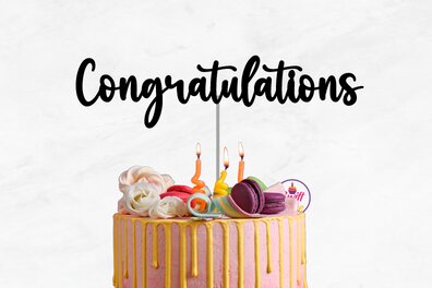 Σετ των 2 Intra απο ξύλο plywood 3mm-4mm πάχος - Συγχαρητήρια Cake Topper Δίασταση 20x20 cm INTRAFABR-75200264