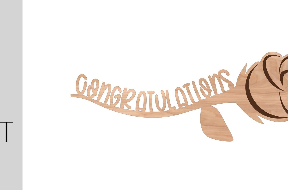 Σετ των 2 Intra απο ξύλο plywood 3mm-4mm πάχος - Συγχαρητήρια Rose Laser Cut File Δίασταση 20x20 cm INTRAFABR-9710315