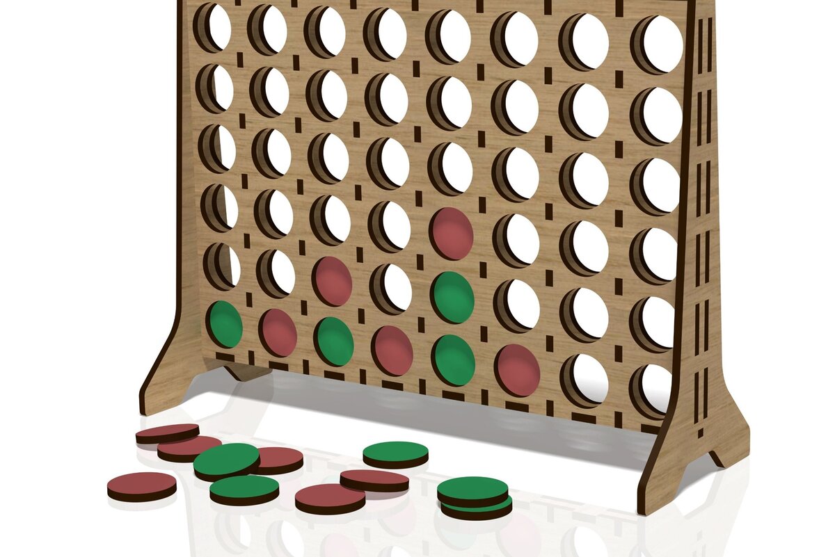 Σετ των 2 Intra απο ξύλο plywood 3mm-4mm πάχος - Σύνδεση υ Four, Game, , Laser Cut Δίασταση 23x17 cm INTRAFABR-42041370