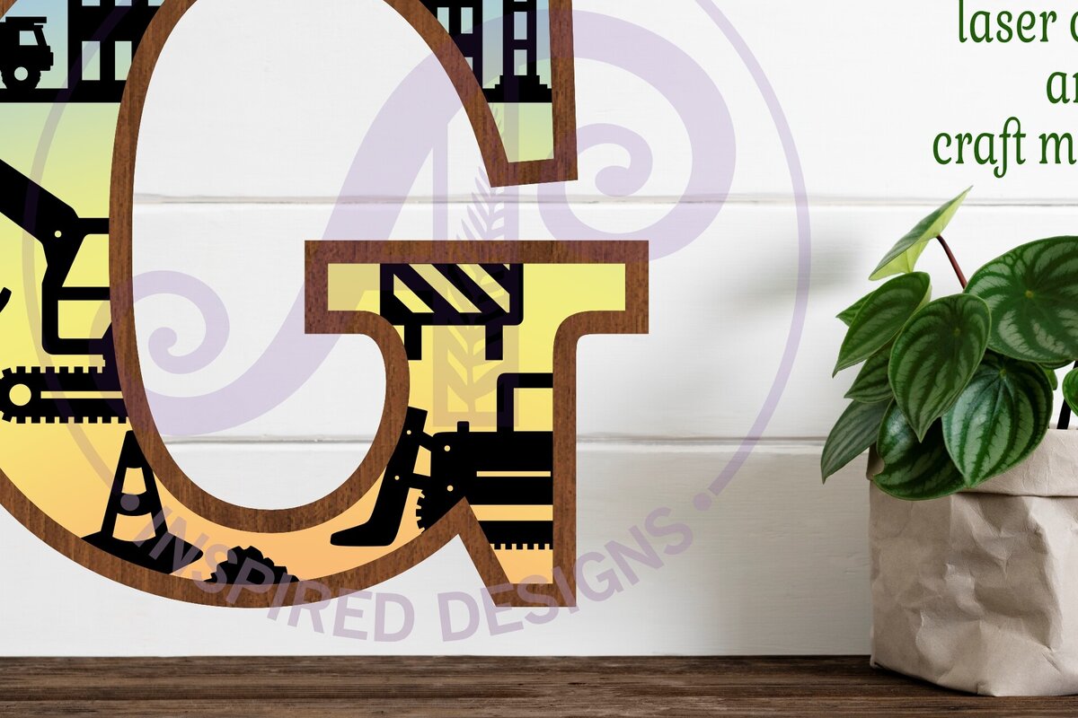 Intra απο ξύλο plywood 3mm-4mm πάχος - Κατασκευή Large G Wall Letter 3 Layer Δίασταση 30x20 cm INTRAFABR-115467447