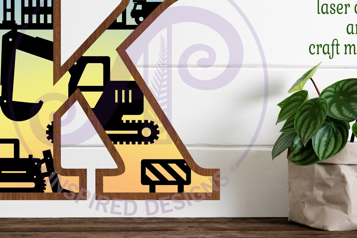 Intra απο ξύλο plywood 3mm-4mm πάχος - Κατασκευή Large K Wall Letter 3 Layer Δίασταση 30x20 cm INTRAFABR-115467334