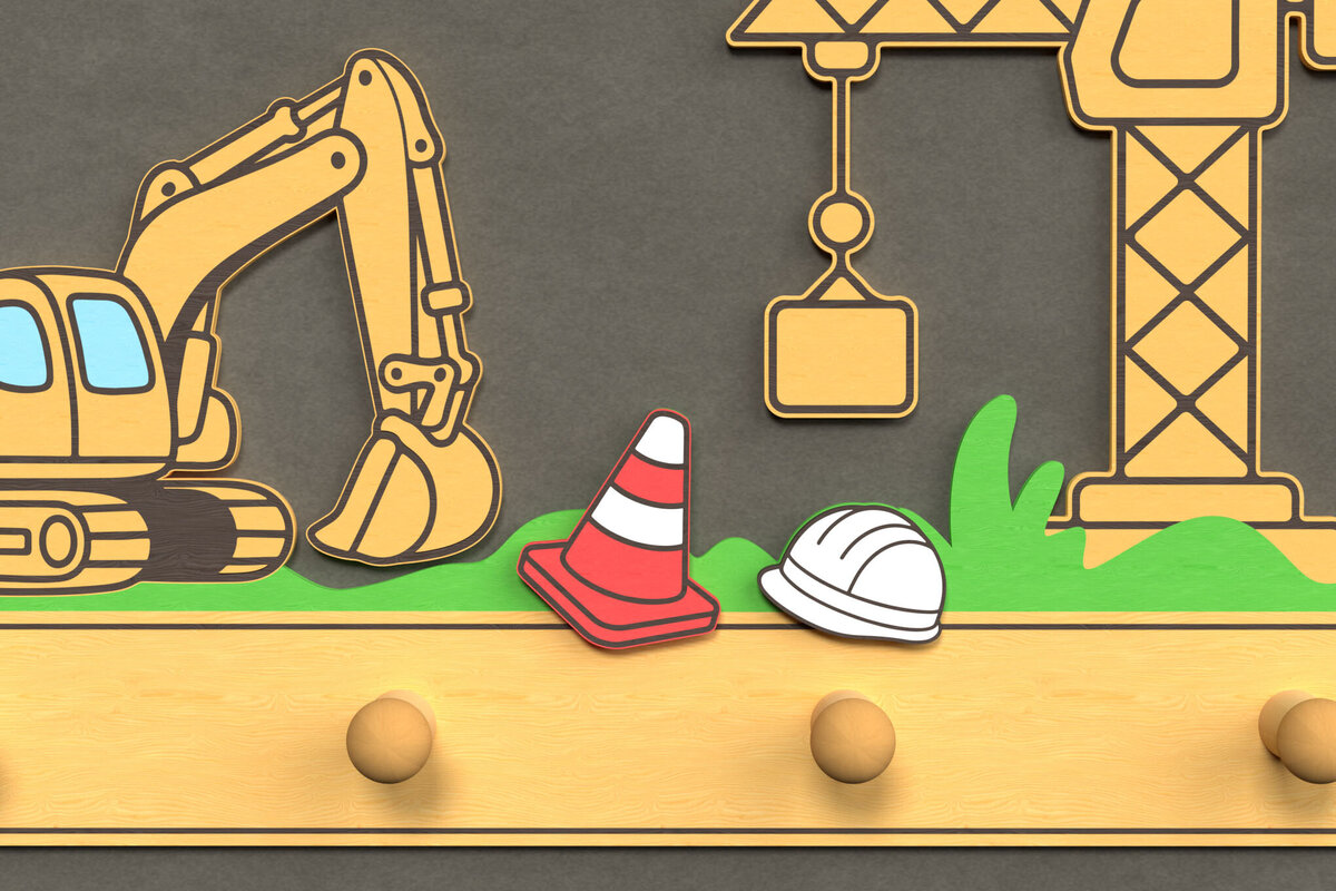 Σετ των 3 Intra απο ξύλο plywood 3mm-4mm πάχος - Γάντζος τοίχου εργοταξίου  Δίασταση 6x6 cm INTRAFABR-124820781