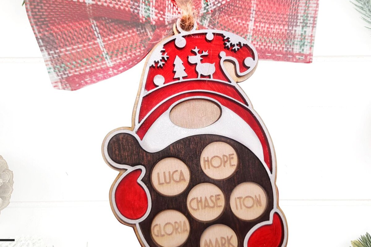 Σετ των 3 Intra απο ξύλο plywood 3mm-4mm πάχος - Cookies Στολίδι , Gnome Christmas Δίασταση 6x6 cm INTRAFABR-80683476