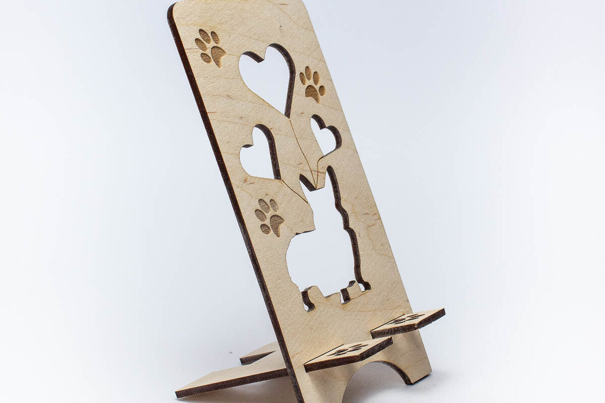 Σετ των 2 Intra απο ξύλο plywood 3mm-4mm πάχος - Τηλεφωνική βάση Corgi Δίασταση 20x20 cm INTRAFABR-66016338