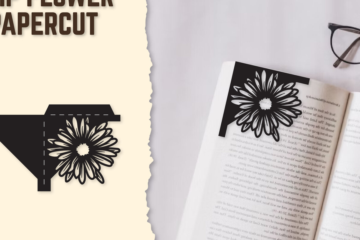 Σετ των 2 Intra απο ξύλο plywood 3mm-4mm πάχος - Γωνιακό σελιδοδείκτη Floral Papercut Δίασταση 20x20 cm INTRAFABR-122938139